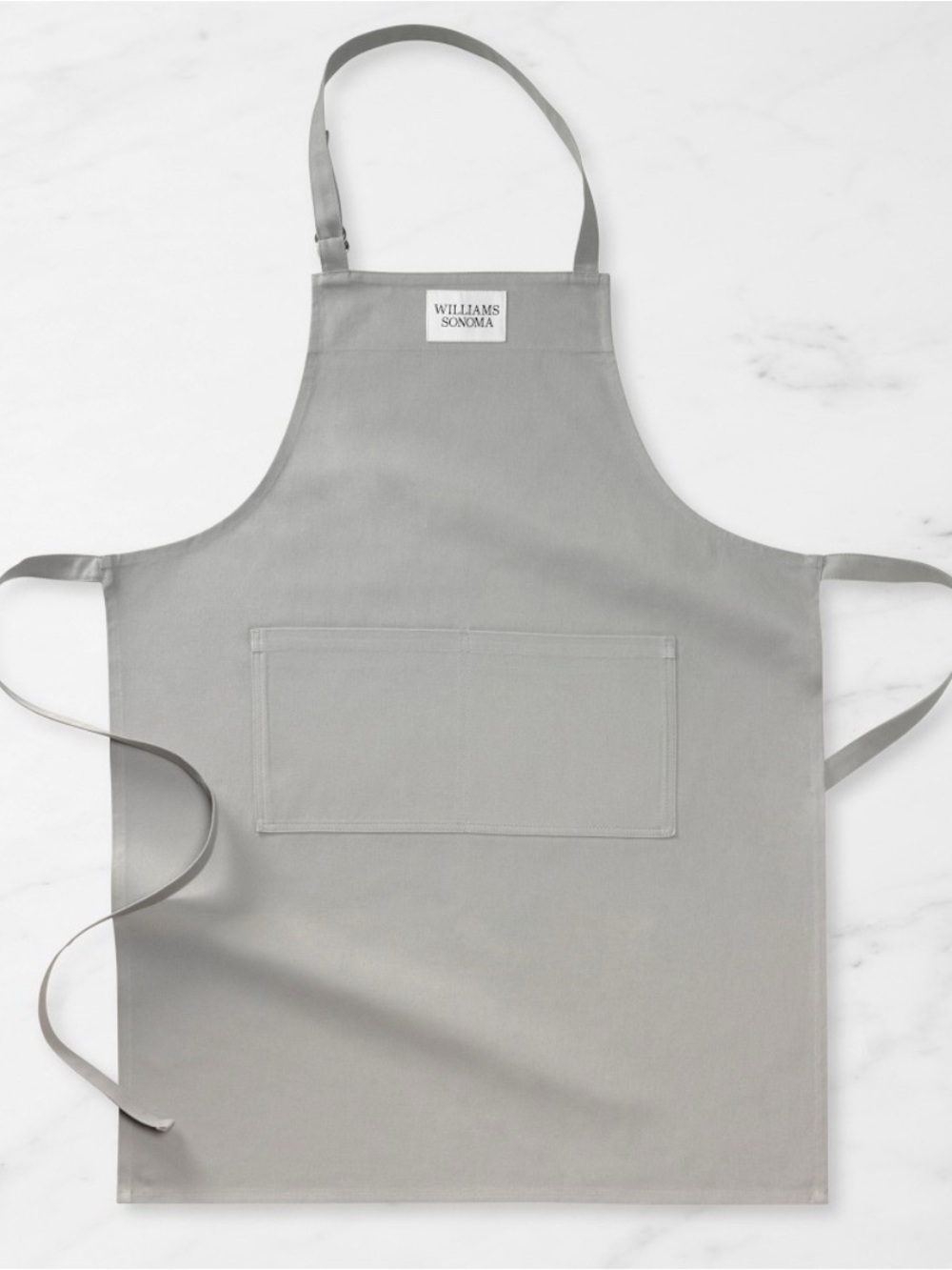 2x (Pair) of Williams Sonoma Drizzle Gray Classic Solid Aprons